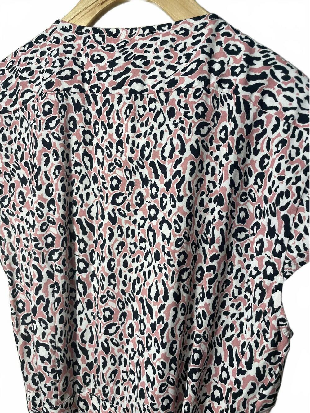 J Crew Womens Size Small Pink Leopard Animal Print Wrap Dress Maxi Flowy Casual - Picture 5 of 8